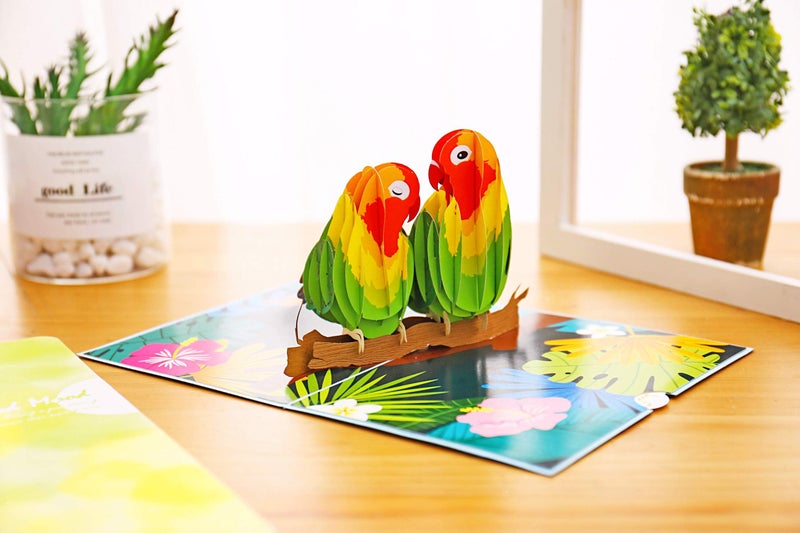 Liif Love Birds 3D Pop Up Anniversary Card for Wife, Husband, Couple, Valentines Day Card - Image 2